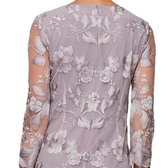 Alex Evenings Smokey Orchid Purple Embroidered Jacket Dress - Picture 4 of 4
